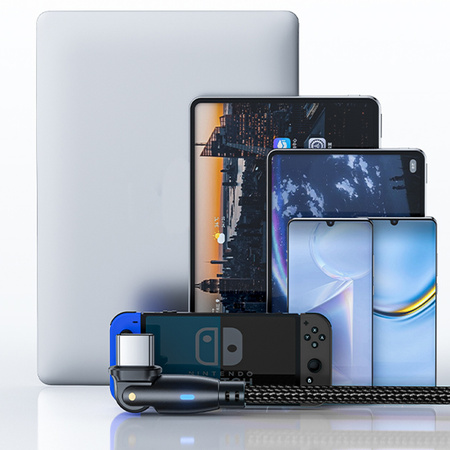 Accessories - 3mk Hyper Cable N-SERIES C to C 2m 20V/3A 60W Black - Swivel