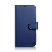 iCarer Wallet Case 2in1 etui iPhone 14 skórzany pokrowiec z klapką Anti-RFID niebieski (WMI14220725-BU)