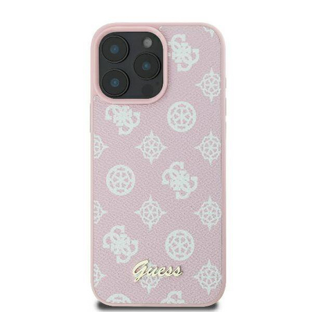 Guess GUHMP16LPGPYSP iPhone 16 Pro 6.3" różowy/pink hardcase Peony Script Logo MagSafe