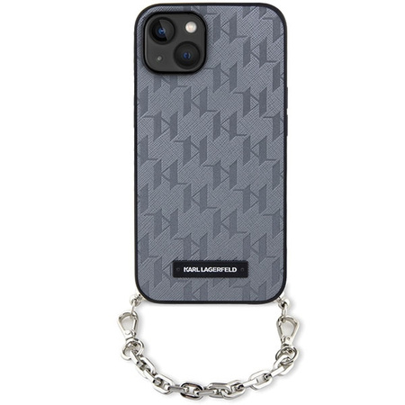 Karl Lagerfeld KLHCP14SSACKLHPG iPhone 14 6.1" srebrny/silver hardcase Saffiano Monogram Chain