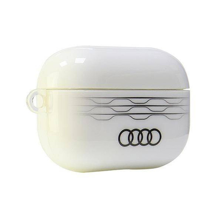 Original Handyhülle APPLE AIRPODS PRO 2 Audi IML Geometric Pattern Cover (AU-IMLAPP2-A6/D3-WE) weiß