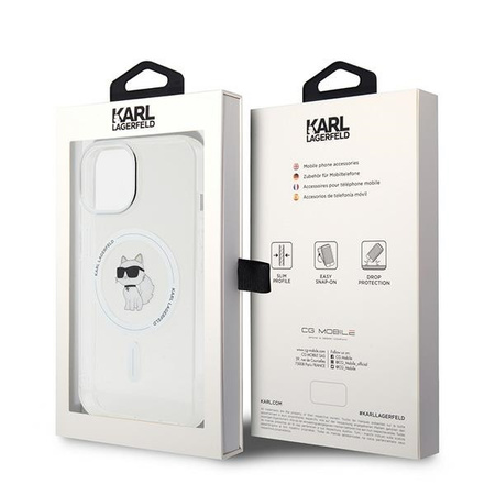 Karl Lagerfeld nakładka do iPhone 15 6,1" KLHMP15SHFCCNOT transparentna HC Magsafe IML C