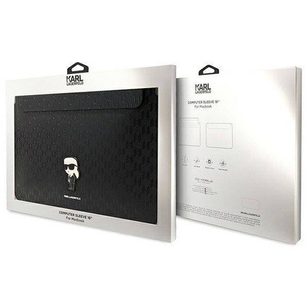 Karl Lagerfeld wsuwka KLCS16SAKHPKK 16” czarna Sleeve Mono Saffiano Ikonik