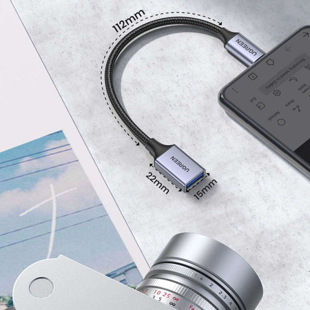 Ugreen OTG Adapterkabel USB-C (männlich) - USB-A (weiblich) 5Gb/s 0,15m schwarz (US378)