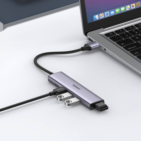 Ugreen rozdzielacz HUB USB - 4x USB 3.0 szary (CM473 20805)