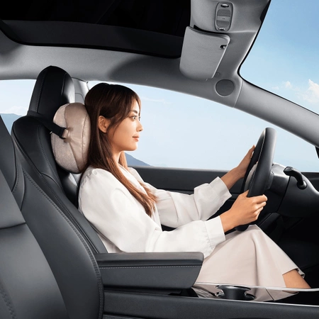 Baseus ComfortRide Series Auto-Kopfstützenkissen mit 2 Materialien – Beige