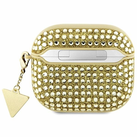 Guess GUA3HDGTPD AirPods 3 Cover Gold/Gold Strass Dreieck Charm