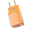 JELLICO wall charger EU55 GaN PD 33W 1xUSB-C + 1xUSB QC3.0 Orange
