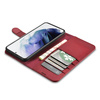 iCarer Haitang Leather Wallet Case for Samsung Galaxy S22+ (S22 Plus) genuine leather cover red (AKSM05RD)