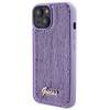Etui Guess Sequin Script Metal na iPhone 15 - fioletowe