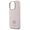 Original Handyhülle IPHONE 16 PRO Guess Hardcase Silicone Logo Strass 4G (GUHCP16LM4DGPP) blassrosa
