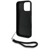Oryginalne Etui IPHONE 16 PRO MAX Karl Lagerfeld Quilted Initial Logo & Chain Strap czarne