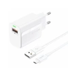 FONENG wall charger EU64 18W 1xUSB QC3.0 + cable Micro White