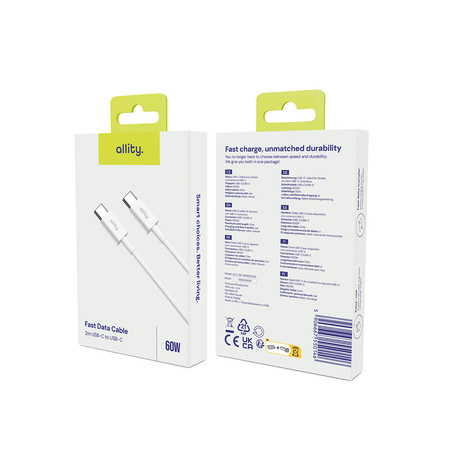 Allity kabel AUC-03 USB-C - USB-C 2,0 m 60W biały