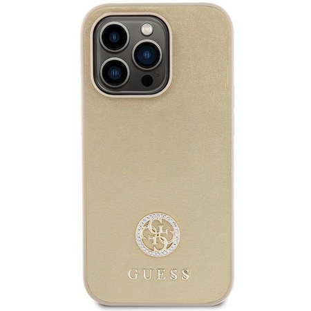 Guess GUHCP15XPS4DGPD iPhone 15 Pro Max 6,7" Gold/Gold Hardcase Strass Metall Logo