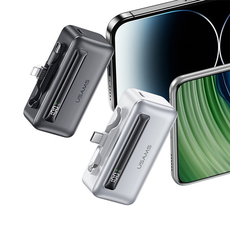 USAMS Powerbank 4500mAh USB-C/Lightning 20W PD Fast Charge szary/tarnish XB Series 4K5CD23301 (US-CD233)