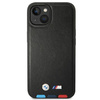 Original Case IPHONE 14 PLUS BMW Leather Stamp Tricolor MagSafe (BMHMP14M22PTDK) black