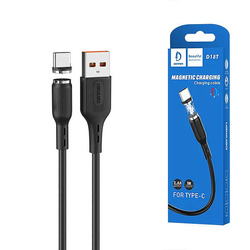 DENMEN KABEL USB TYP-C 2.4A CZARNY D18 MAGNETYCZNY