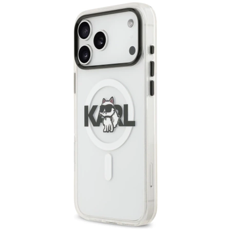 Karl Lagerfeld IML Choupette Sketch Logo MagSafe Case for iPhone 17 Pro Max - Clear