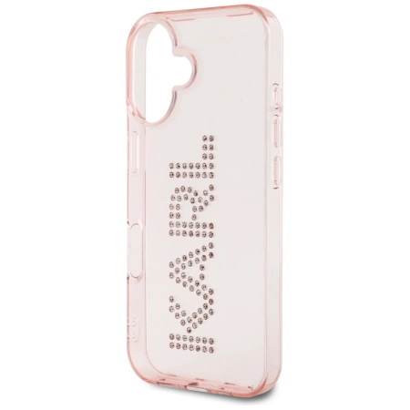 Karl Lagerfeld IML Strass Logo iPhone 16 Hülle - Rosa