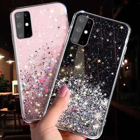 Schutzhülle IPHONE 14 Sequins Glue Glitter Case schwarz