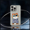 Nimmy etui iPhone 15 Pro 6.1" szary/gray  Glasses Cool Cat