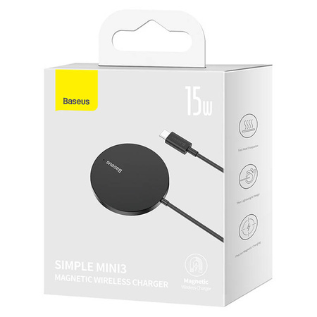 Baseus Simple Mini3 Magnetic Wireless Charger 15W (Black)
