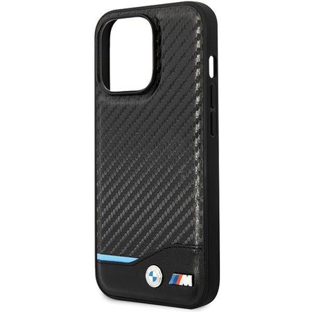 Hülle BMW BMHCP13L22NBCK iPhone 13 Pro / 13 6,1&quot; schwarz/schwarz Hardcase Leder Carbon