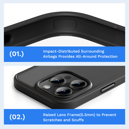 Rock Etui Guard Series do Iphone 16 przezroczysto-czarne