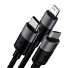 3in1 USB cable Baseus StarSpeed Series, USB-C + Micro + Lightning 3,5A, 1.2m (Black)