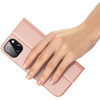 Etui do iPhone 15 Plus pokrowiec z klapką i portfelem Dux Ducis Skin Pro - różowe