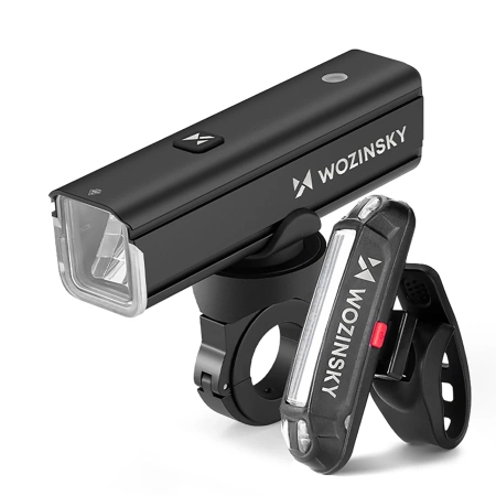 Wozinsky WSBLB3 Fahrradlicht-Set vorne (1000 lm) und hinten, USB-C, Schwarz