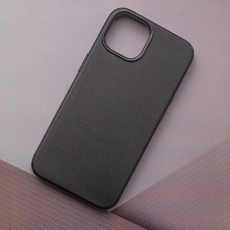 Nakładka Mag Leather do iPhone 15 6,1" czarna