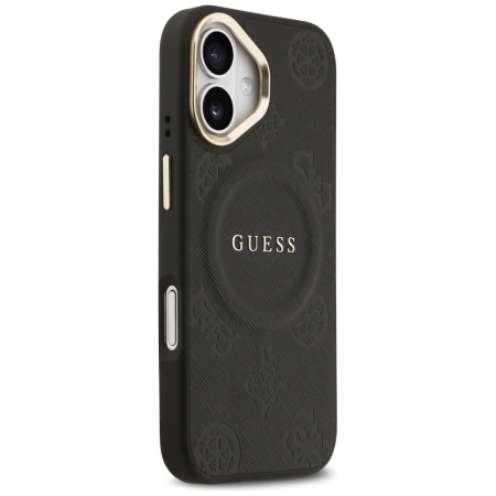 Guess Peony Hot Stamp MagSafe Case für iPhone 17 - Schwarz