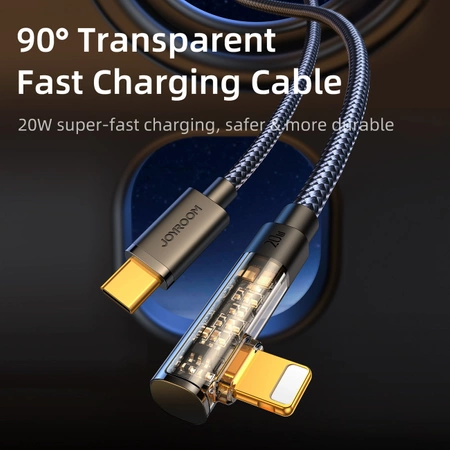 Kabel Joyroom S-CL020A6 Lightning kątowy - USB-C szybkie ładowanie i transfer 20W 1,2 m - niebieski