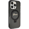 Guess Ring Stand Script Glitter MagSafe-Hülle für iPhone 15 Pro Max – Schwarz