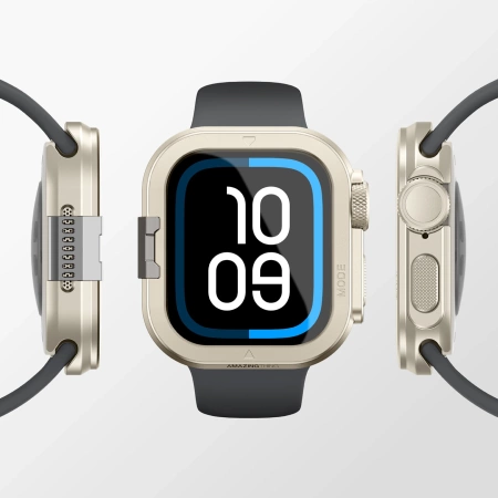 AmazingThing Titan Pro Metallgehäuse für Apple Watch 11 46 mm, Aluminium, Titan