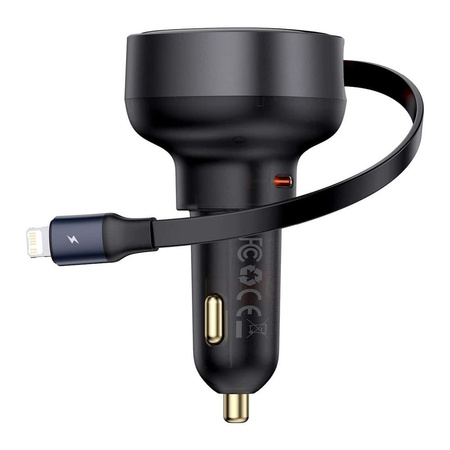 Baseus Enjoyment Pro USB-C (female) / Lightning (male) 60W car charger - black