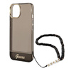 Oryginalne Etui IPHONE 14 PLUS Guess Hardcase Translucent Pearl Strap czarne