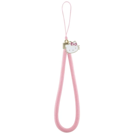 Hello Kitty Handyanhänger mit Kätzchenkopf aus Nylonband, Rosa