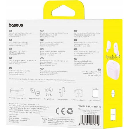 Baseus Bowie E18 wireless TWS ENC IPX4 headphones - purple