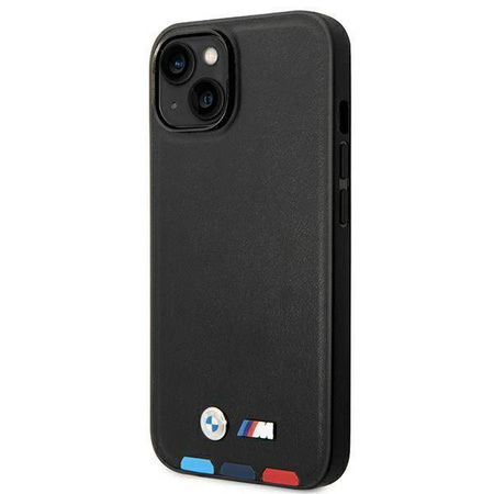 Original Case IPHONE 14 PLUS BMW Leather Stamp Tricolor (BMHCP14M22PTDK) black