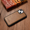 iCarer Leather Oil Wax case covered with natural leather for iPhone 14 (MagSafe compatible) braun (WMI14220717-TN)