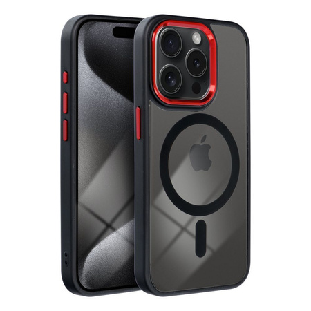 Futerał Color Edge Mag Cover kompatybilny z MagSafe do IPHONE 15 PLUS czarno czerwony