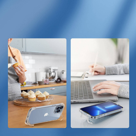 Joyroom Defender Series Case Cover für iPhone 14 Armored Hook Cover Stand Clear (JR-14H1)