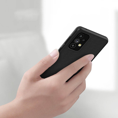 Nillkin Textured Case eine strapazierfähige, verstärkte Hülle mit Gelrahmen und Nylon auf der Rückseite des Samsung Galaxy A73 schwarz