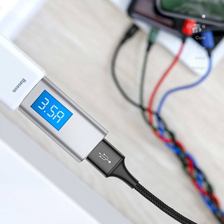 Baseus kabel przewód USB 4w1 Lightning / 2x USB Typ C / micro USB w nylonowym oplocie 3.5A 1.2m czarny (CA1T4-B01)