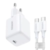 Ładowarka sieciowa Ugreen X513 30W GaN 1x USB-C + kabel USB-C 1m - biała
