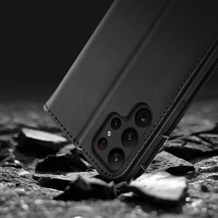 DUX DUCIS Hivo - skórzane etui portfelik do Samsung Galaxy S23 Plus czarne