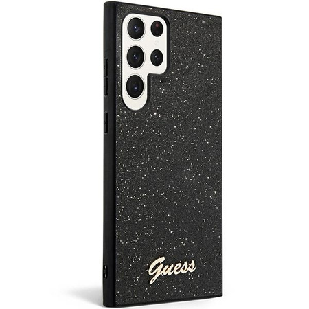 Oryginalne Etui GUESS Hardcase GUHCS24LHGGSHK do Samsung S24 Ultra (Glitter Script / czarny)